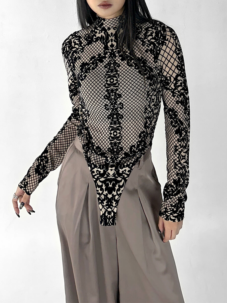 レースデザインボディスーツ