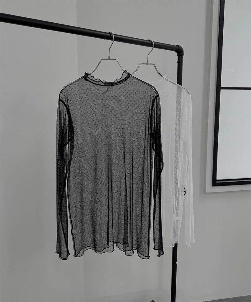 See-through dot mellow tops
