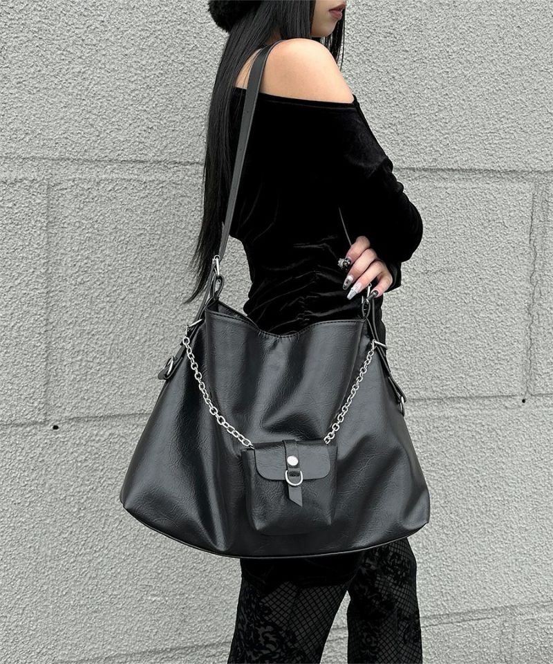 Chain pouch big tote bag