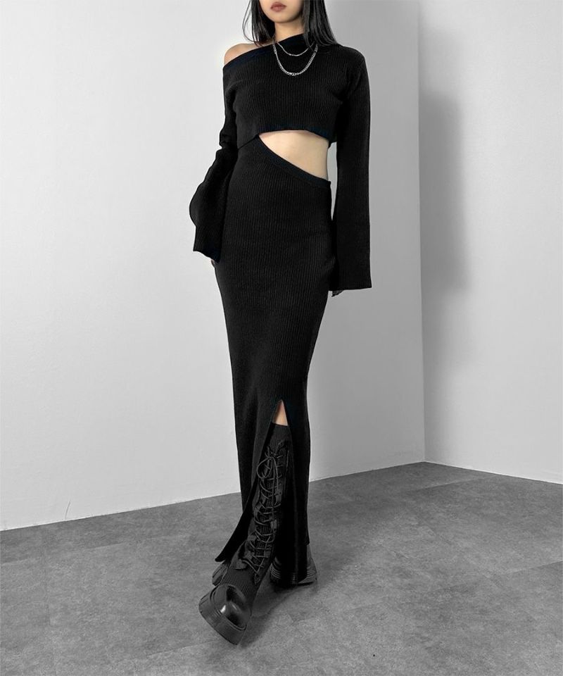 Deformed docking knit one piece