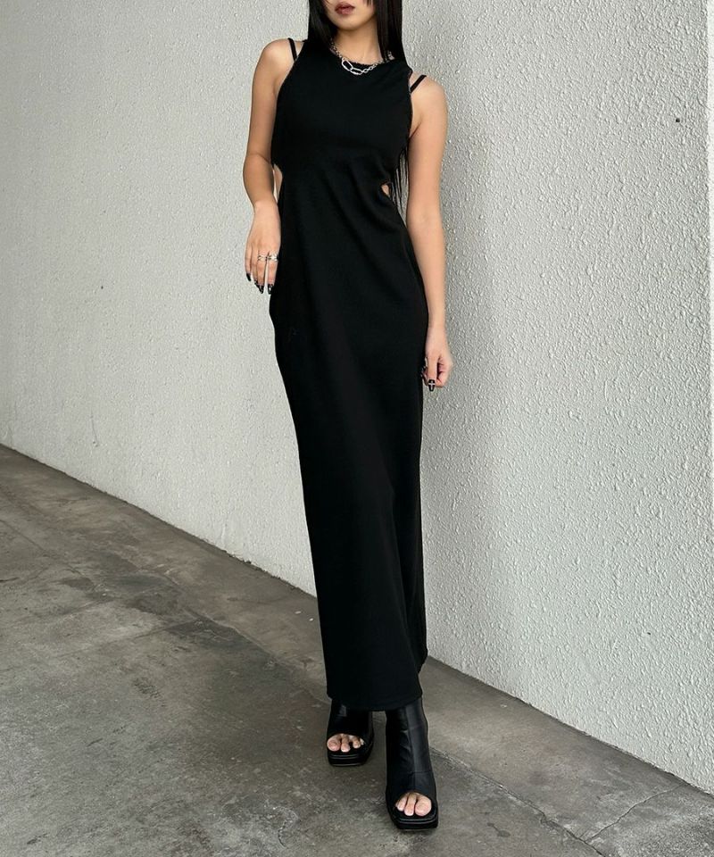 Cut out sleeveless one piece