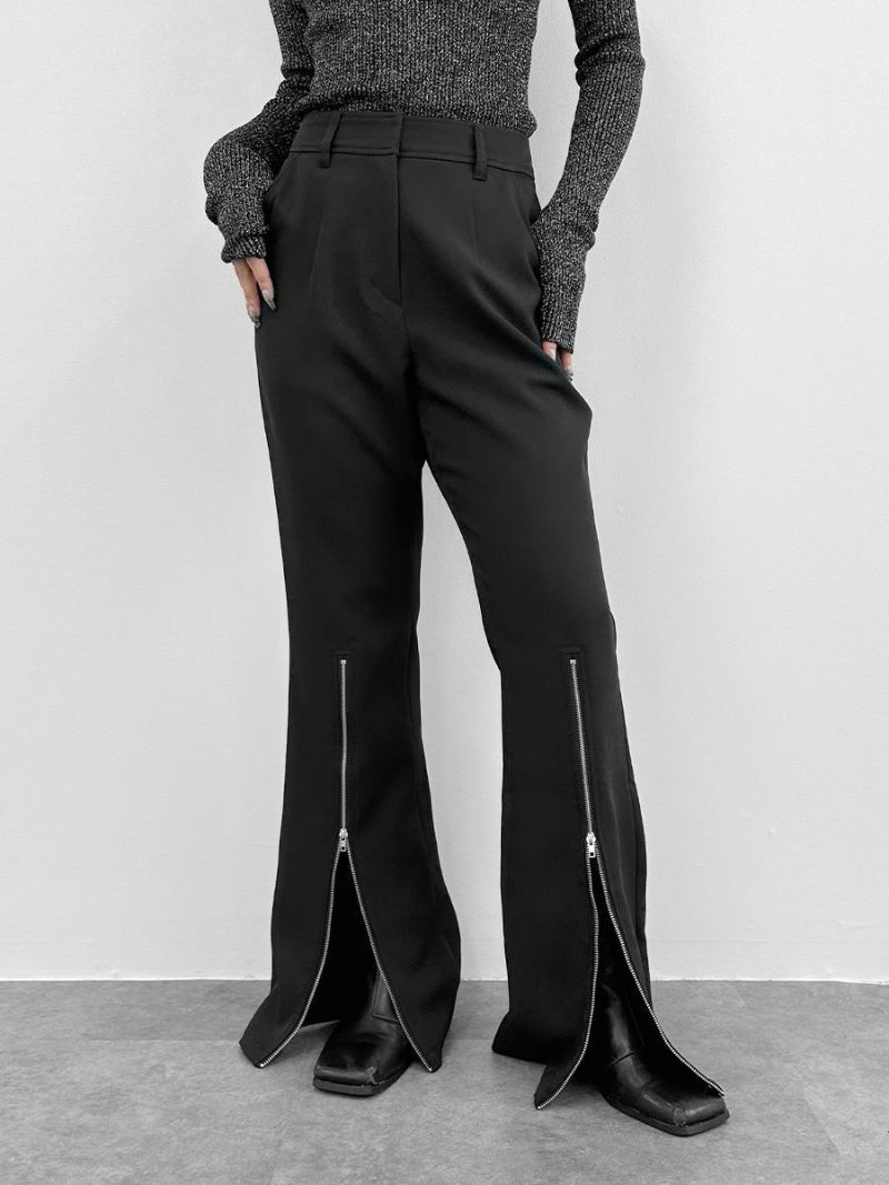 Center zip flare pants