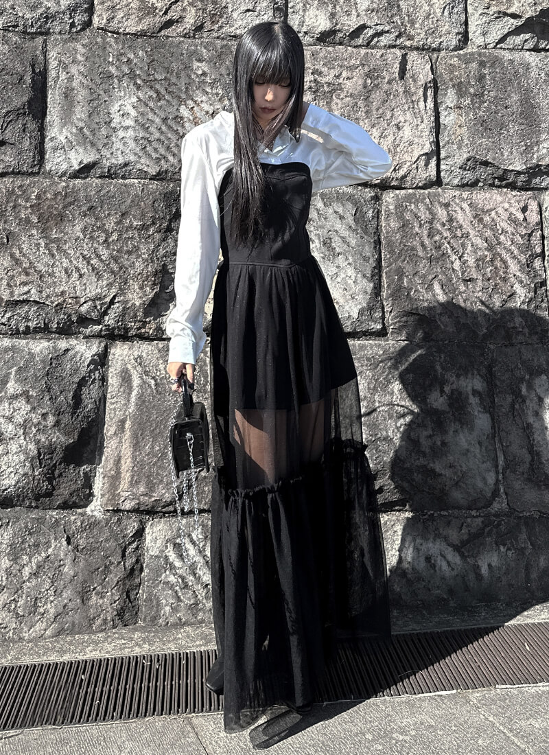 コルセットチュールワンピース