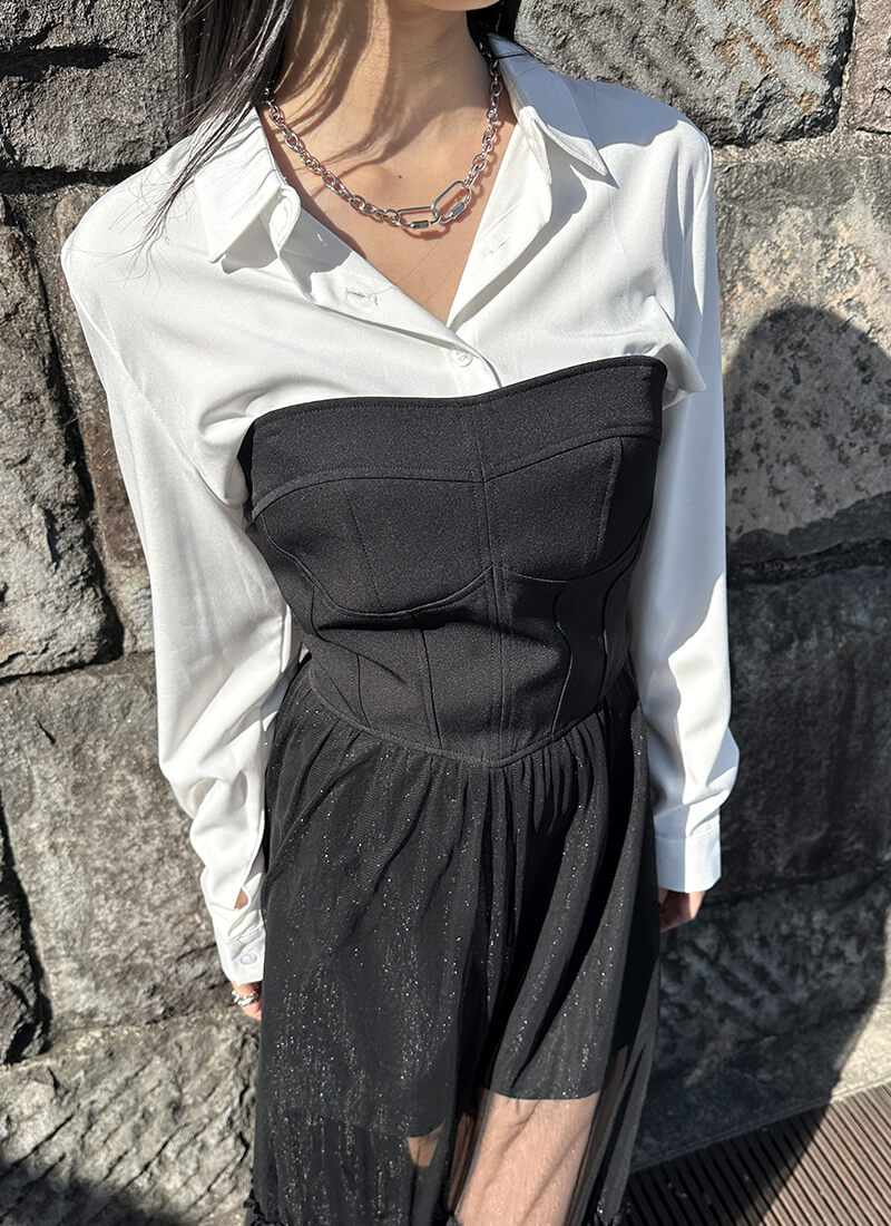 コルセットチュールワンピース