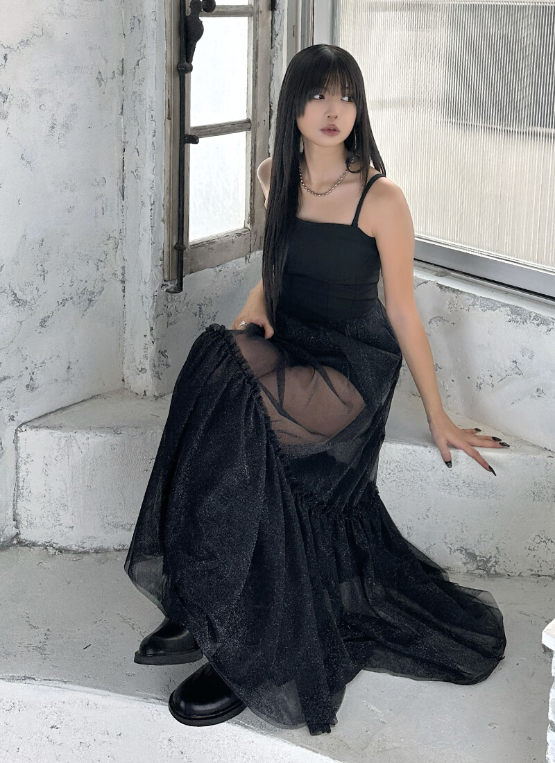 コルセットチュールワンピース