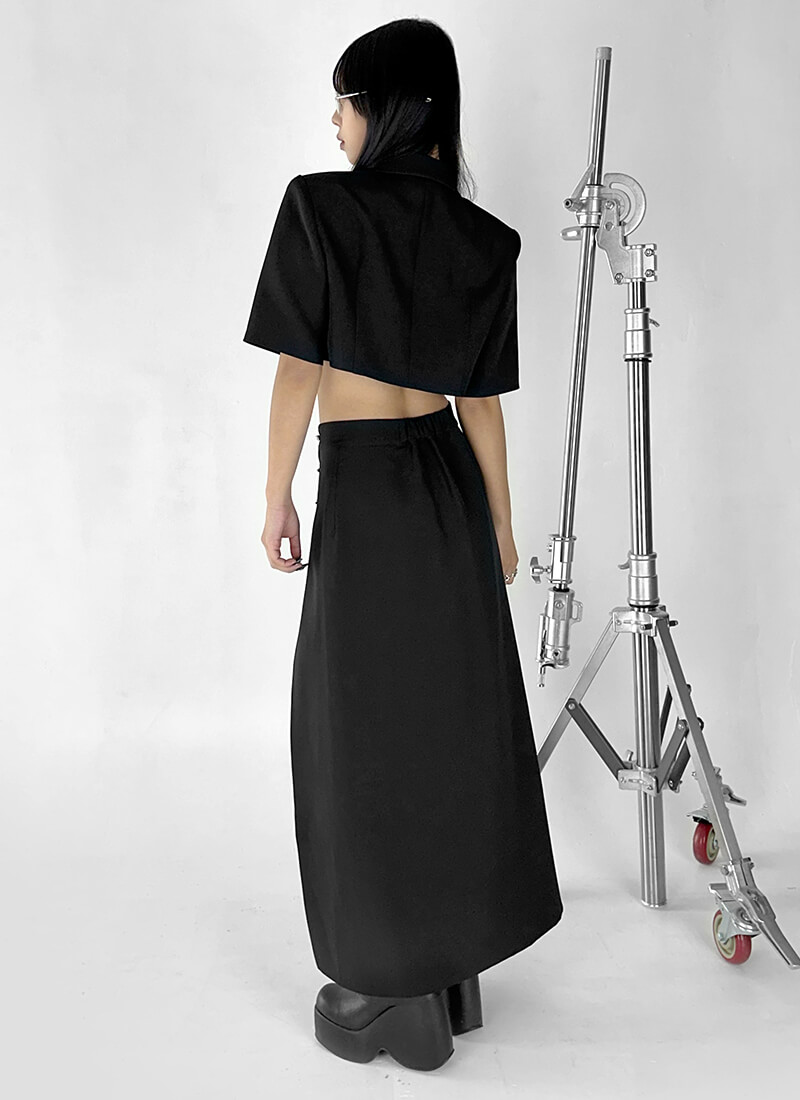 Pin design cropped jacket