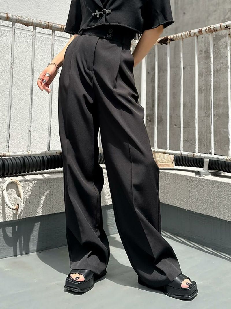 ORIGINAL】High waist long slacks pants | LVEU.（ラブユ.）