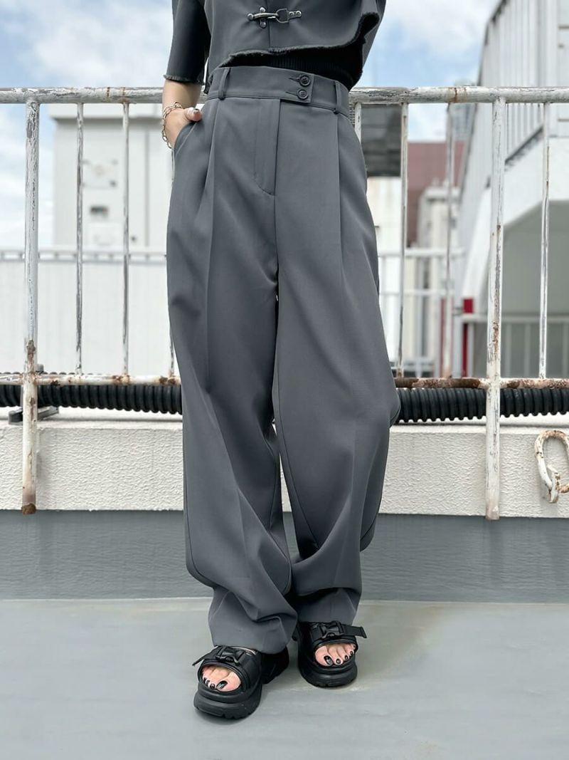 【ORIGINAL】High waist long slacks pants
