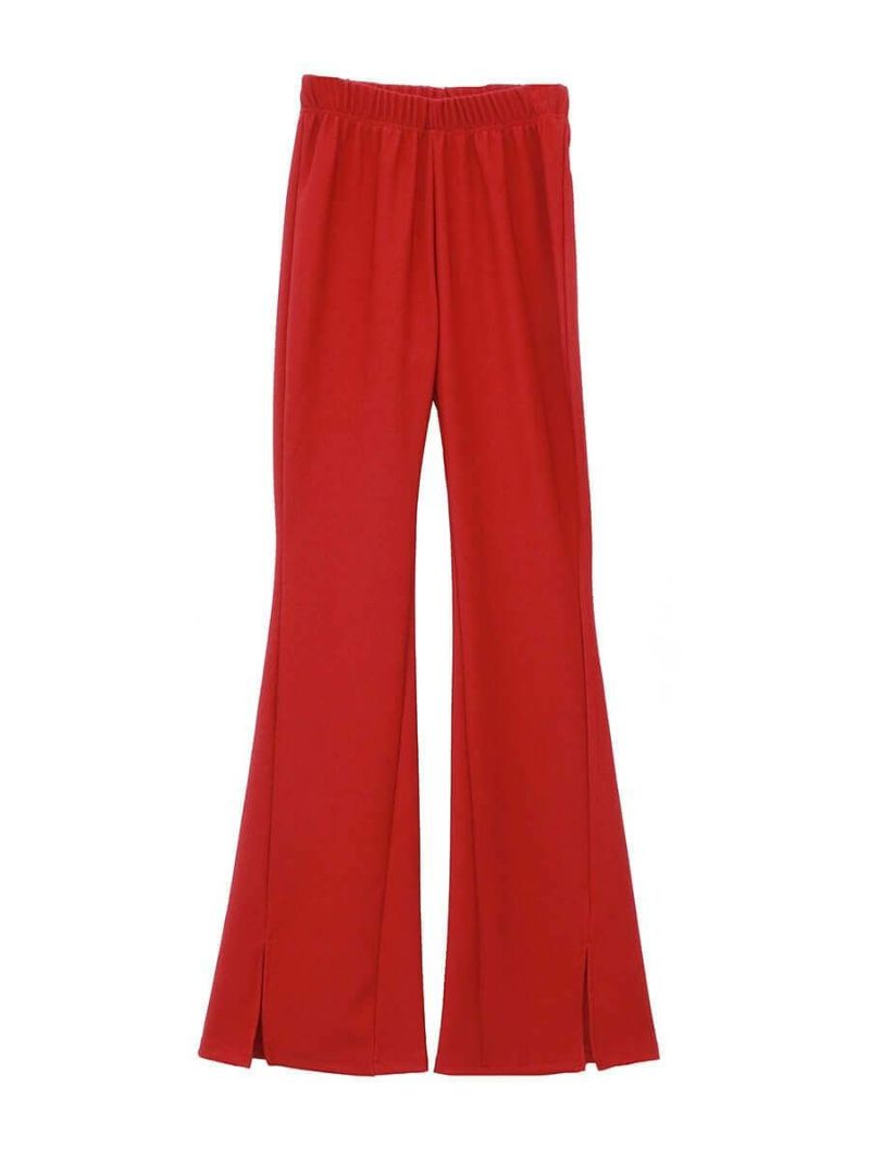 Center slit rib flared pants(Ai select)