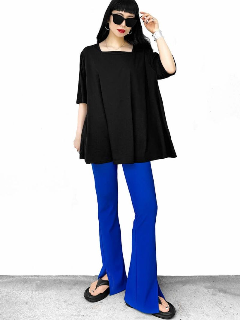 Center slit rib flared pants(Ai select)