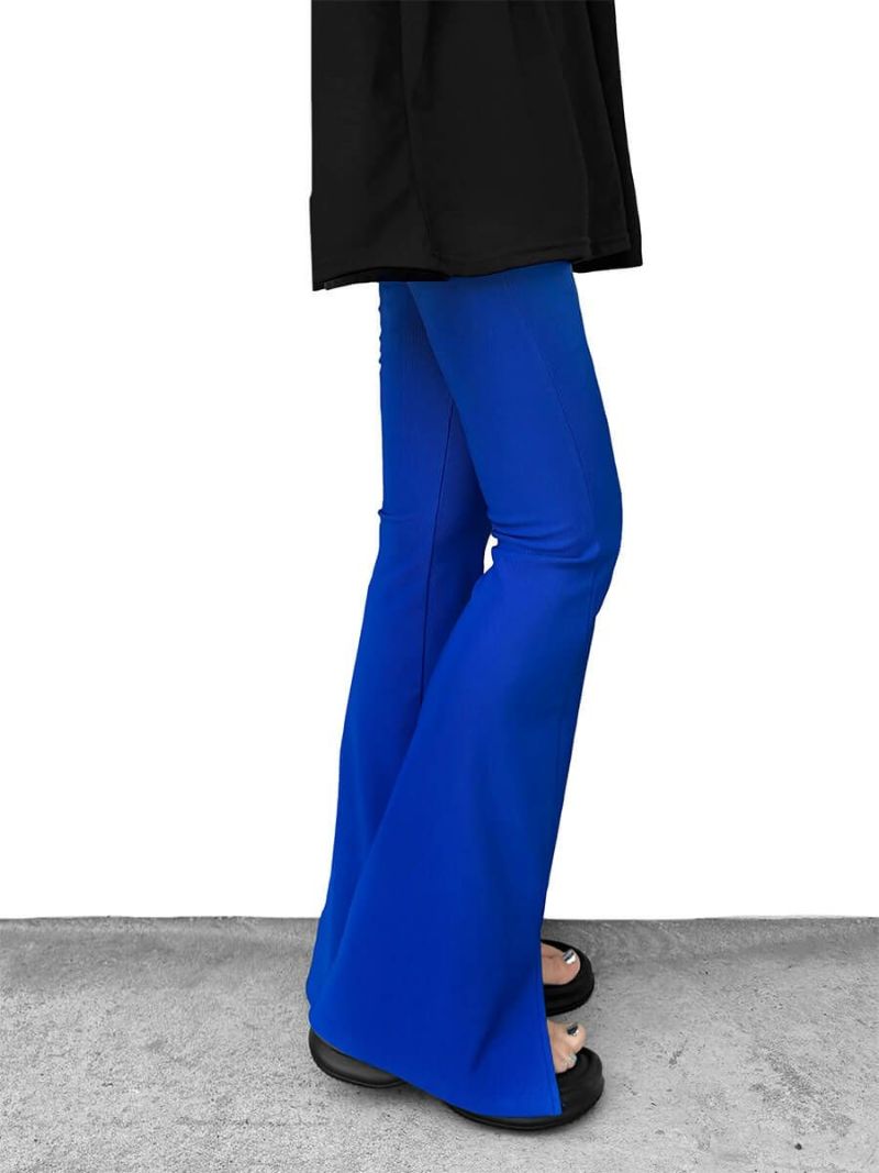 Center slit rib flared pants(Ai select)