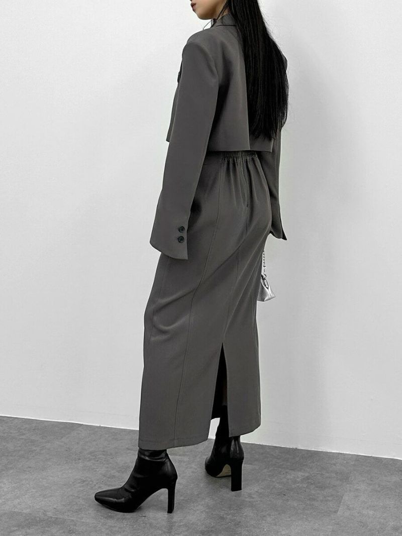 SET】Cropped jacket & High waist tight skirt | LVEU.（ラブユ.）