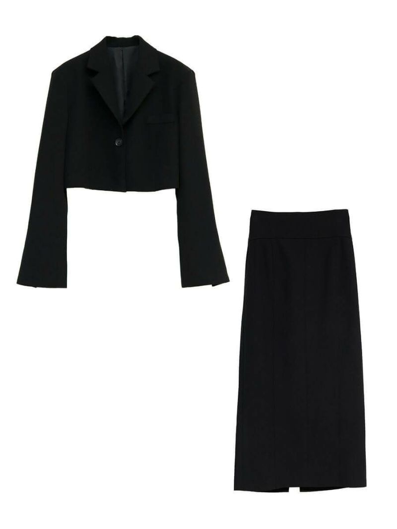 SET】Cropped jacket & High waist tight skirt | LVEU.（ラブユ.）