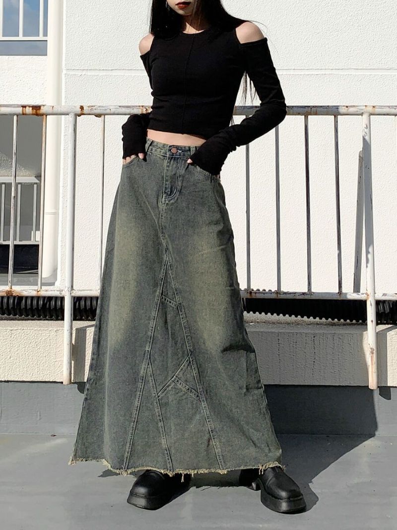 Vintage long denim skirt | LVEU.（ラブユ.）