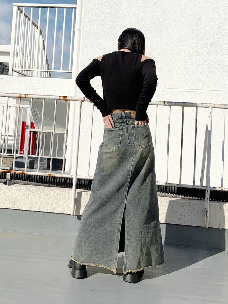 Vintage long denim skirt | LVEU.（ラブユ.）