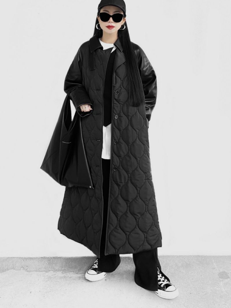 Ai × LVEU.】Faux leather docking quilted coat | LVEU.（ラブユ.）