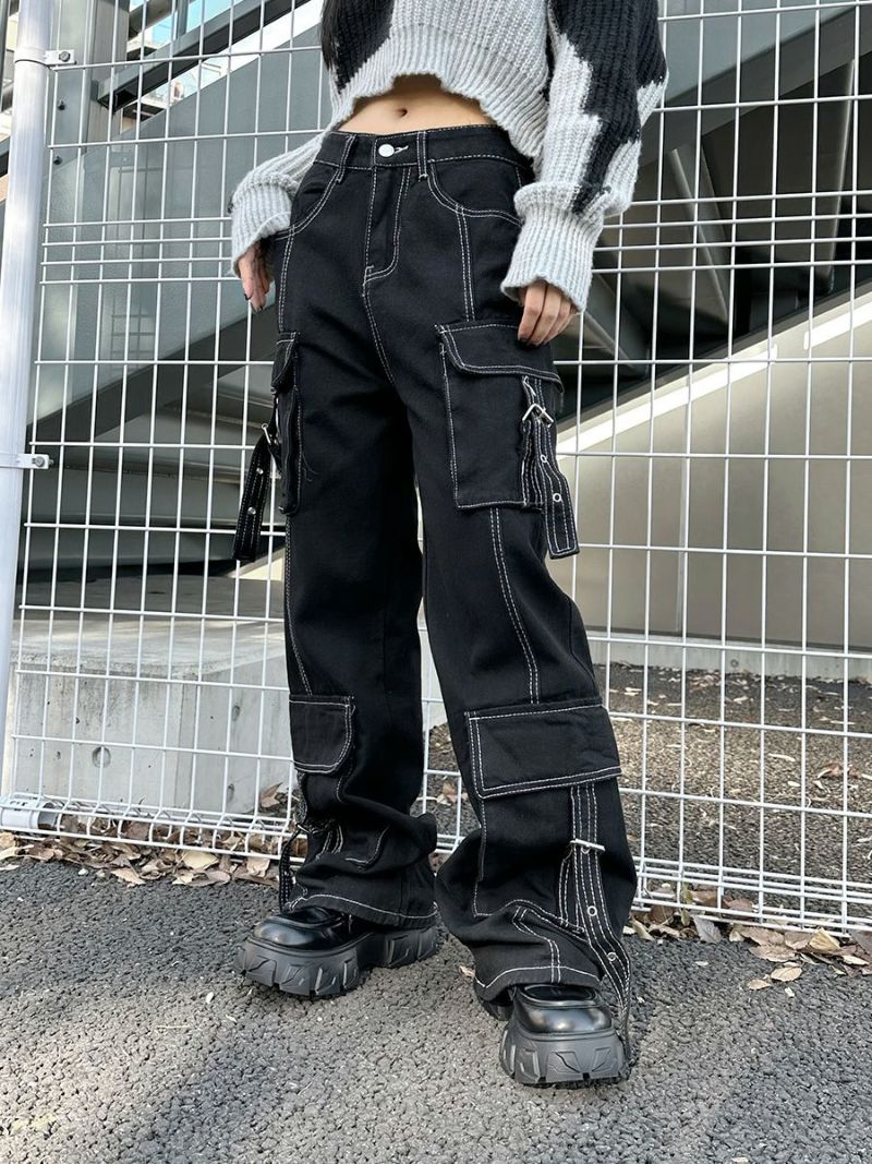 Stitch design denim cargo pants | LVEU.（ラブユ.）