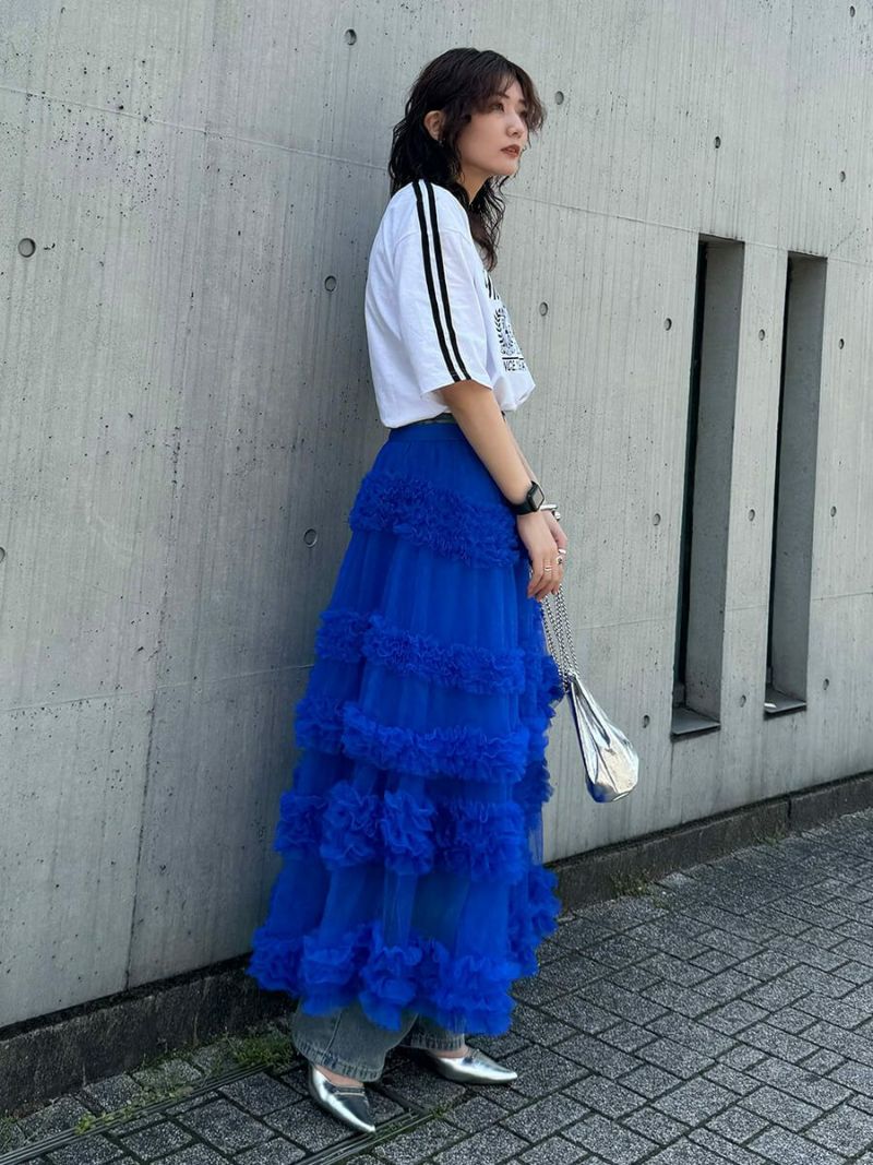 Tiered volume tulle skirt(Yurina select) | LVEU.（ラブユ.）