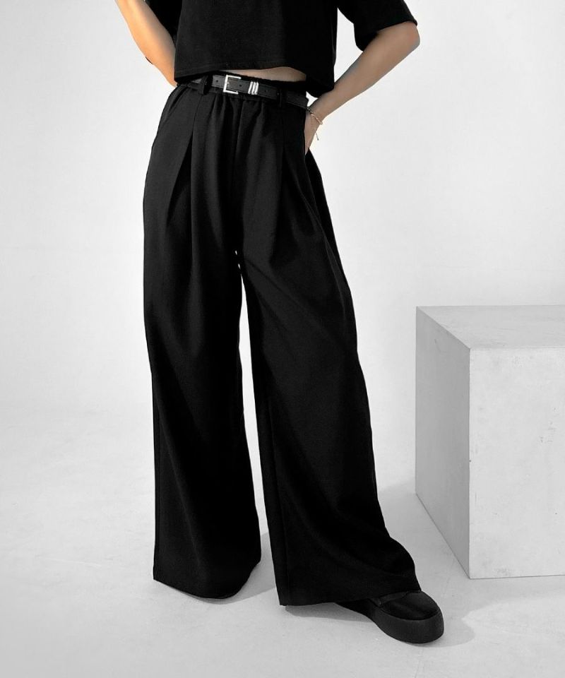 Tucked wide pants