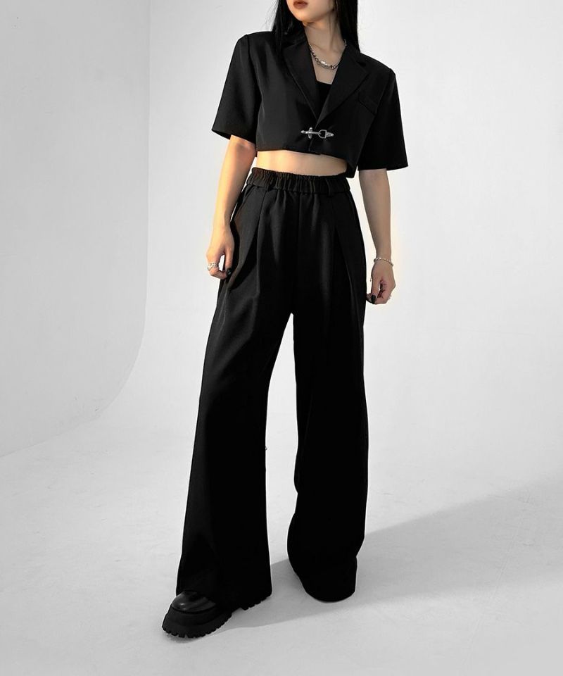 【23AW NEW】JACQUEMUS_woman / ベルト付き ワイドレッグ パンツ ベルト付きタックワイドパンツ | LVEU.（ラブユ.）