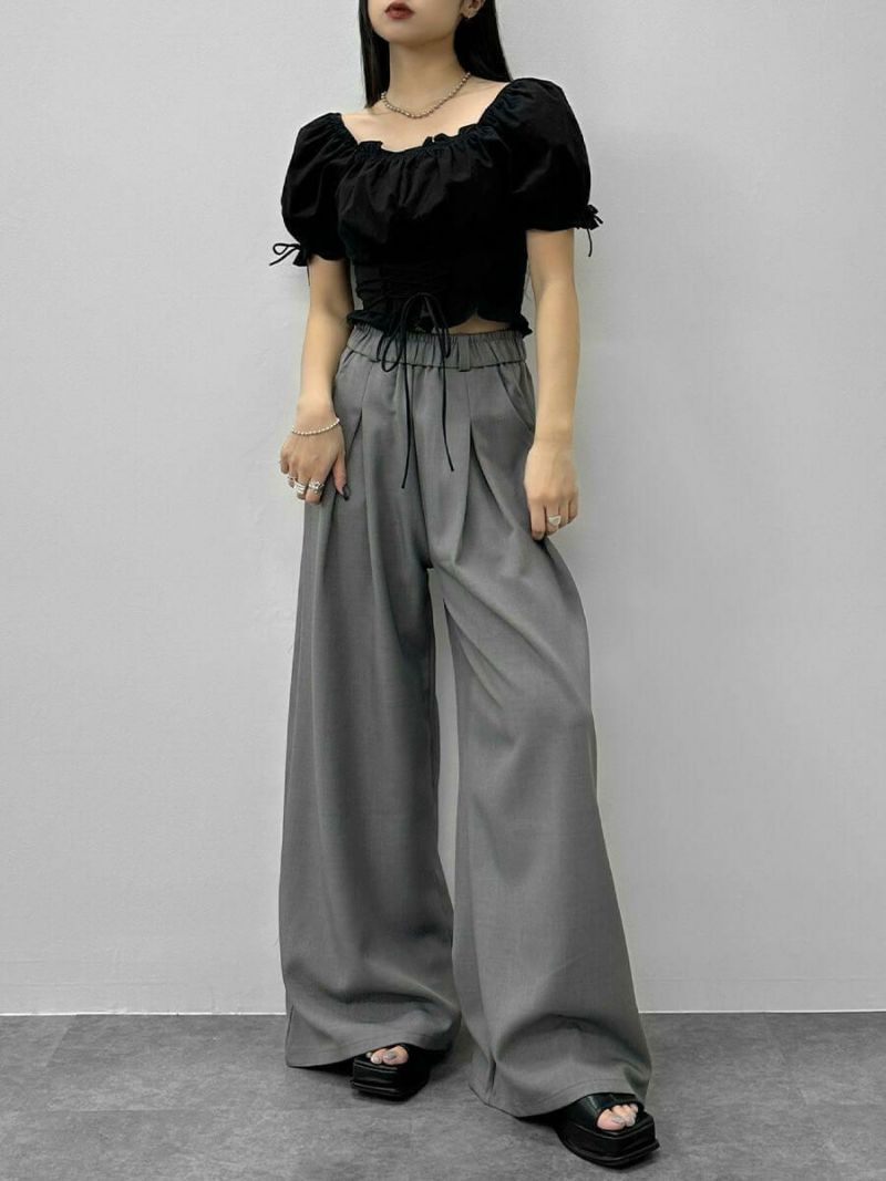 Tucked wide pants | LVEU.（ラブユ.）
