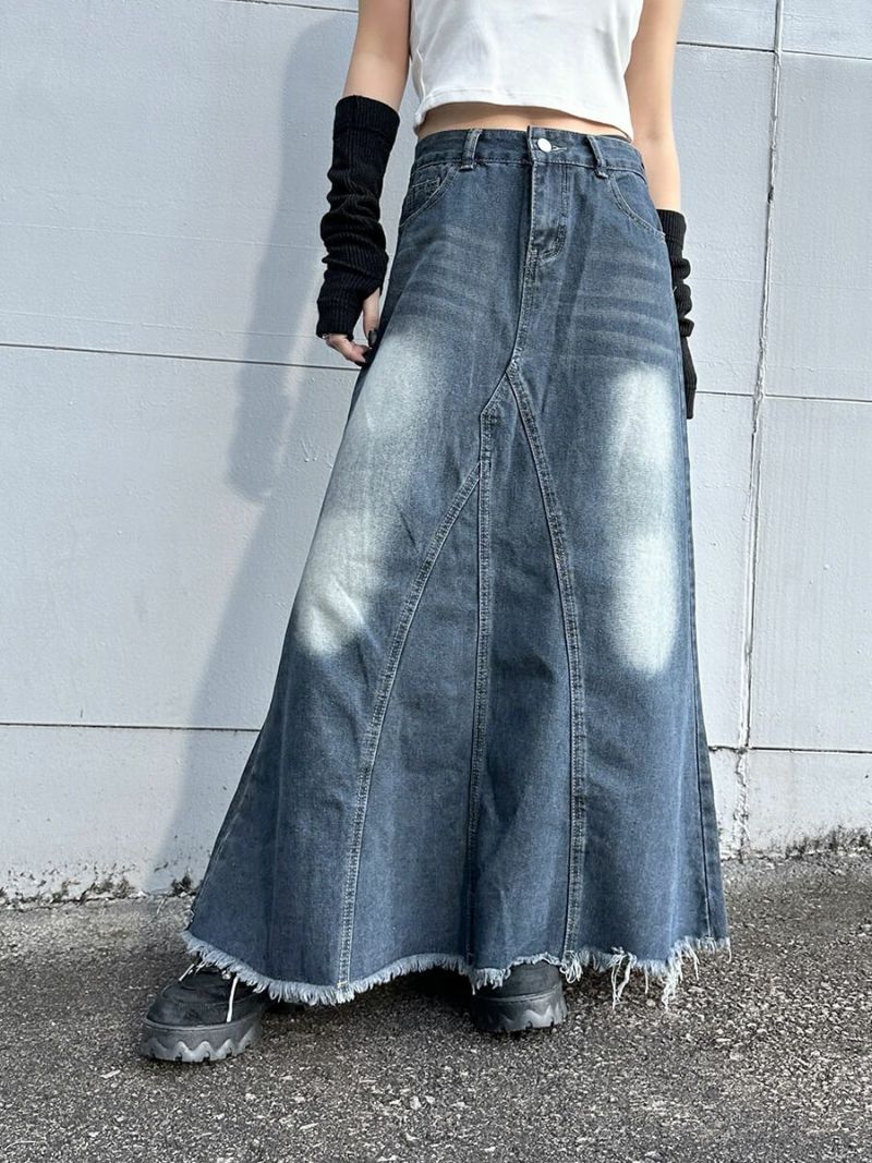 Washed design long denim skirt | LVEU.（ラブユ.）