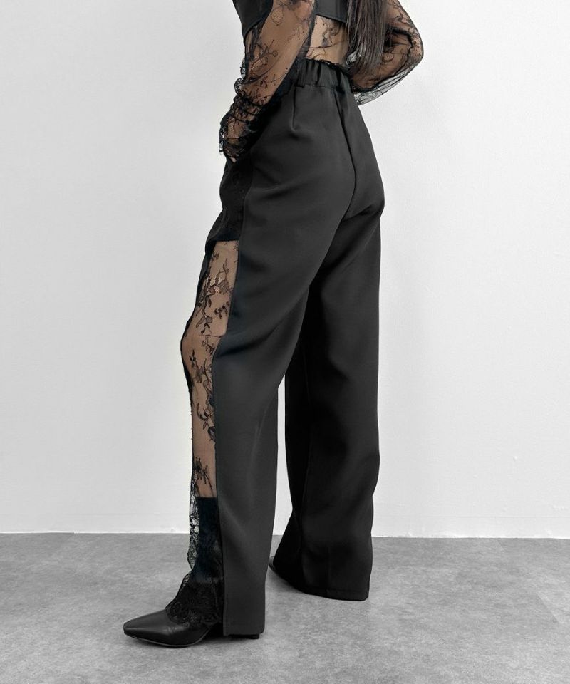 Side lace design slacks