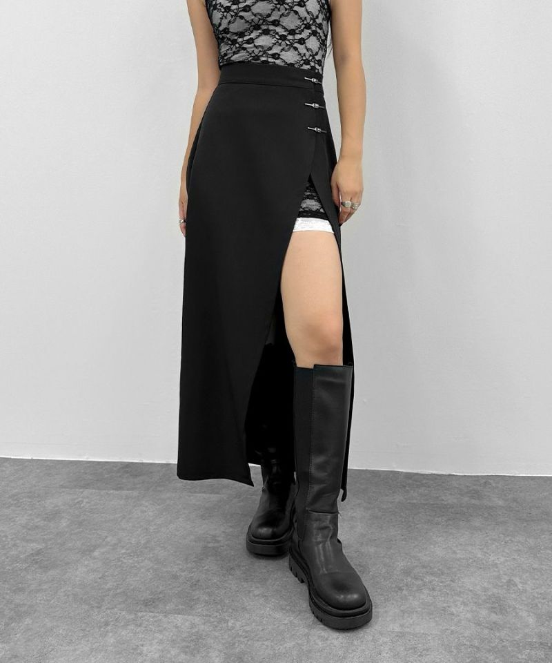 スカート 2way pin design wrap skirt 2WAYピンデザインラップスカート | LVEU.（ラブユ.）