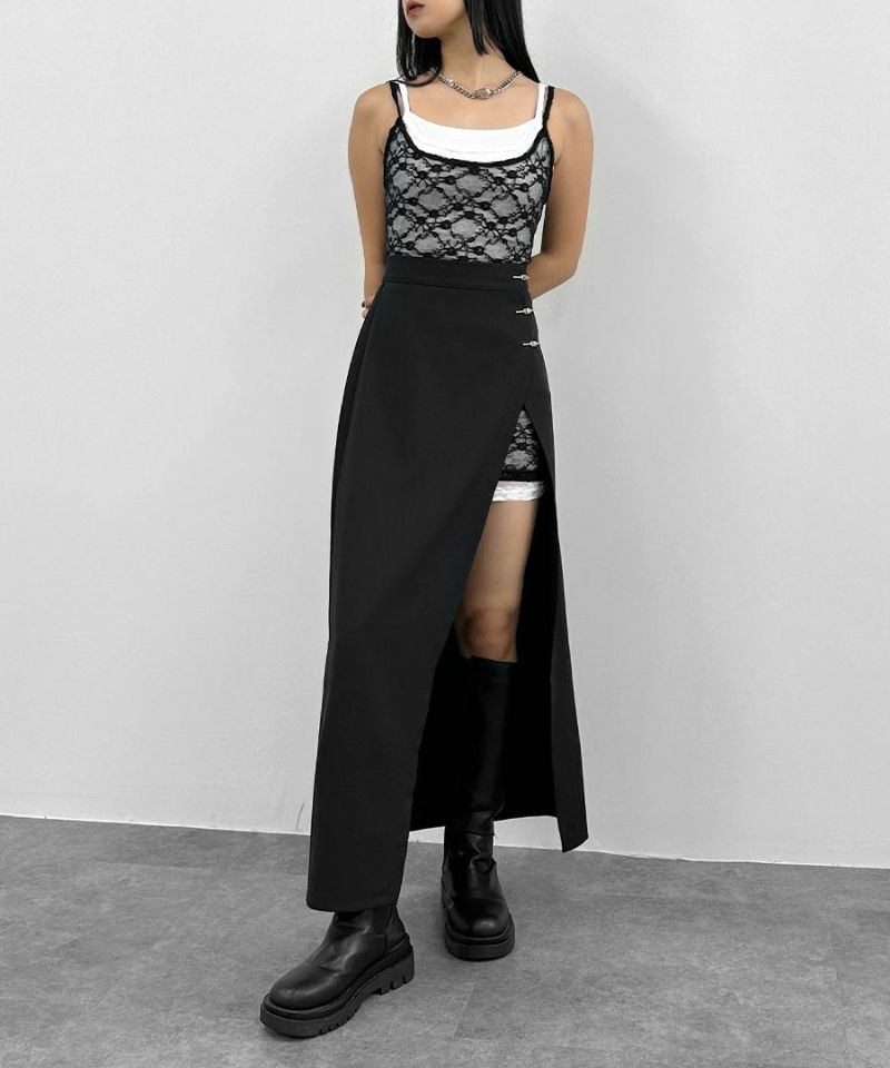 スカート 2way pin design wrap skirt 2way pin design wrap skirt