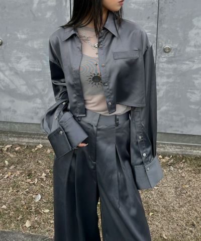 【値下】LVEU.シアースリーブアシンメトリークロップドジャケット&チョーカー LVEU.シアースリーブアシンメトリークロップドジャケット&チョーカー