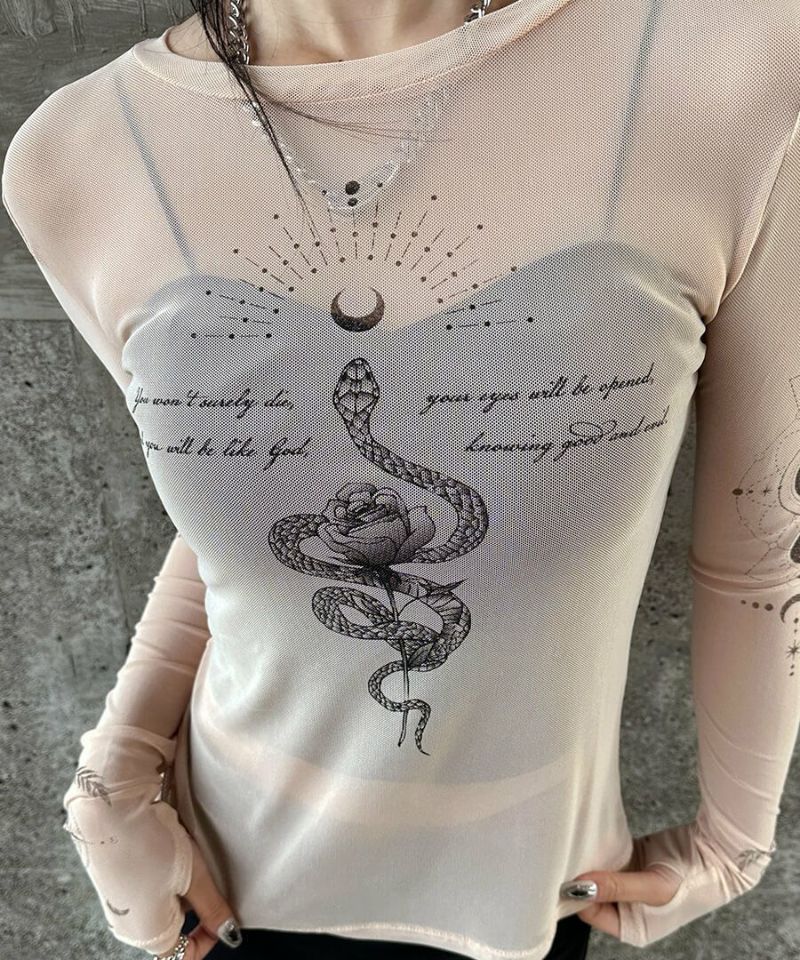 tシャツ tattoo sheer tops / タトゥーシアートップス レディース tattoo sheer tops / タトゥーシアートップス（Tシャツ