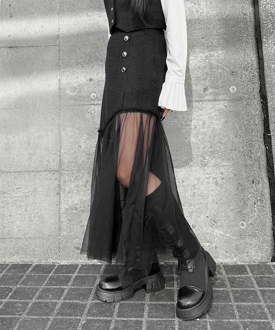 digne ディニュ Sheer Skirt シアー スカート 黒 digne ディニュ Sheer Skirt シアー スカート 黒 digne ディニュ Sheer