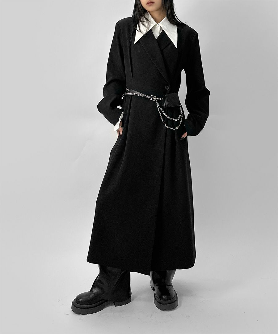 2way tuck design long jacket