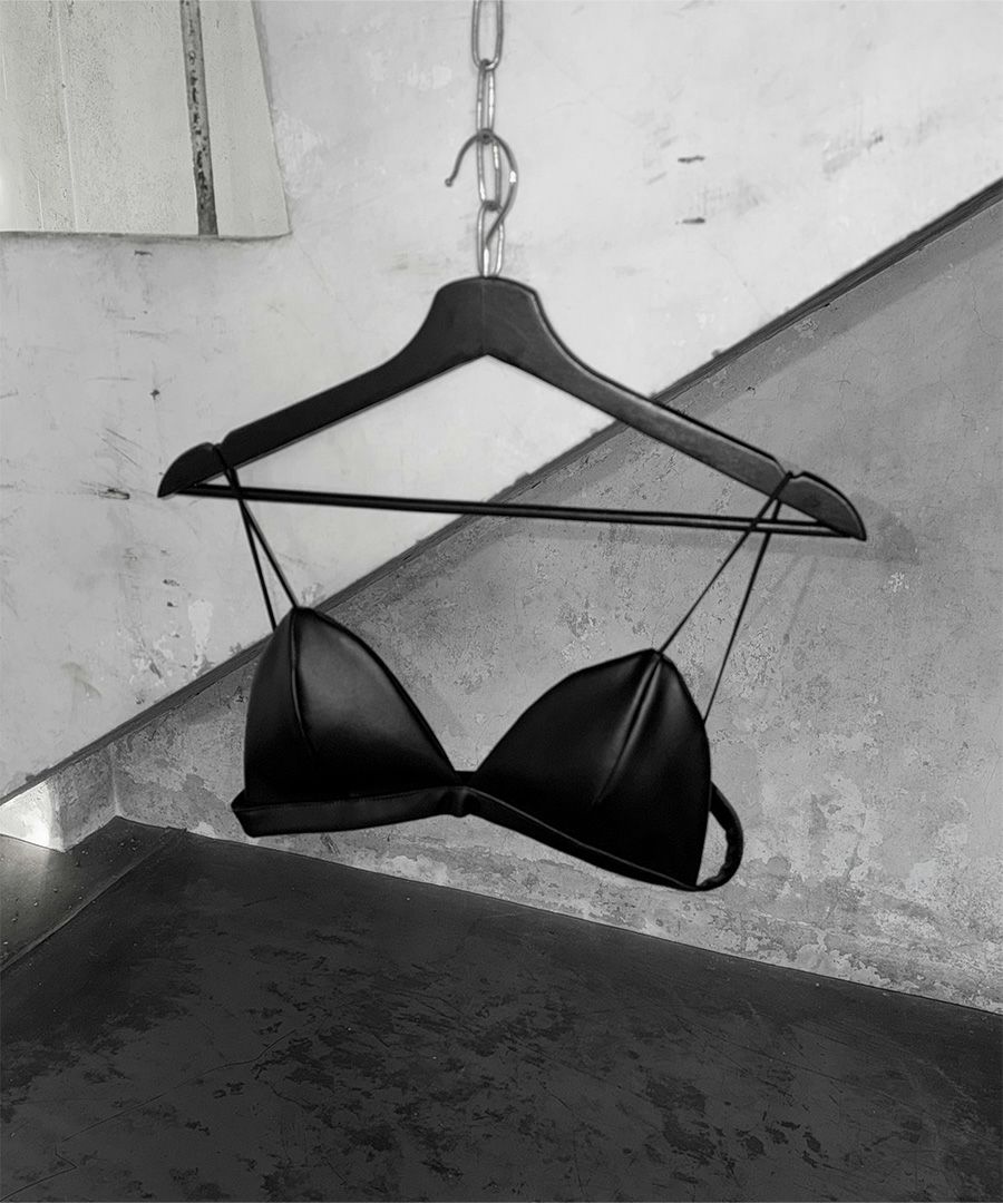 Leather bra bustier