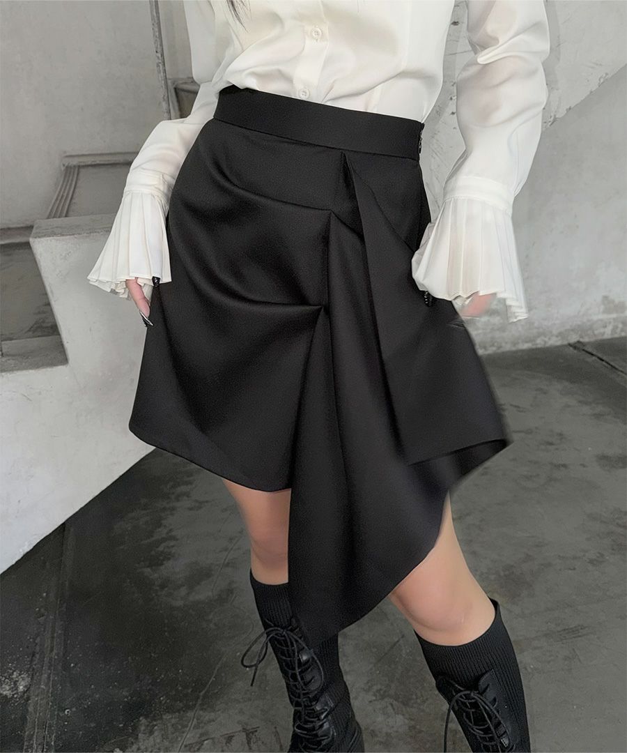 Drape design mini skirt