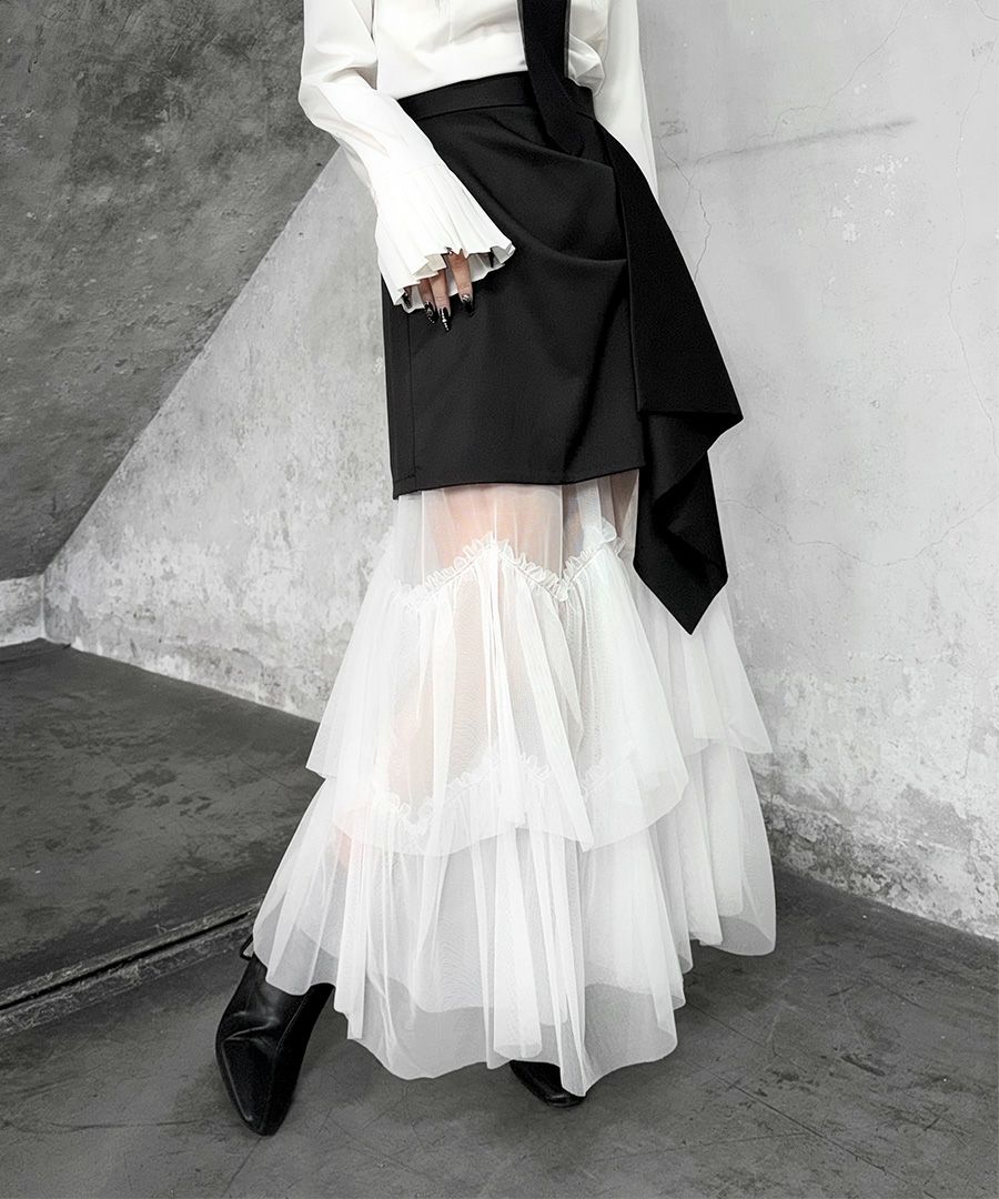 Tulle tiered skirt | LVEU.（ラブユ.）